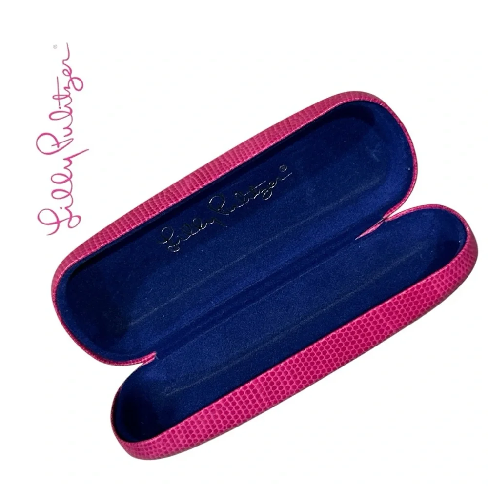 Lilly Pulitzer Hot Pink Embossed Hard Eyeglass‎ Case